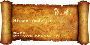 Wimmer Amáta névjegykártya